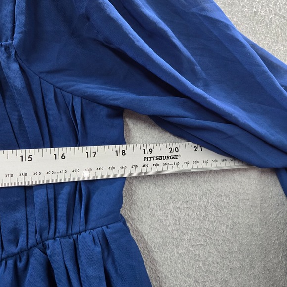 Abercrombie & Fitch Women Dress LT Blue Babydoll Mini Puff Sleeve - Picture 4 of 9